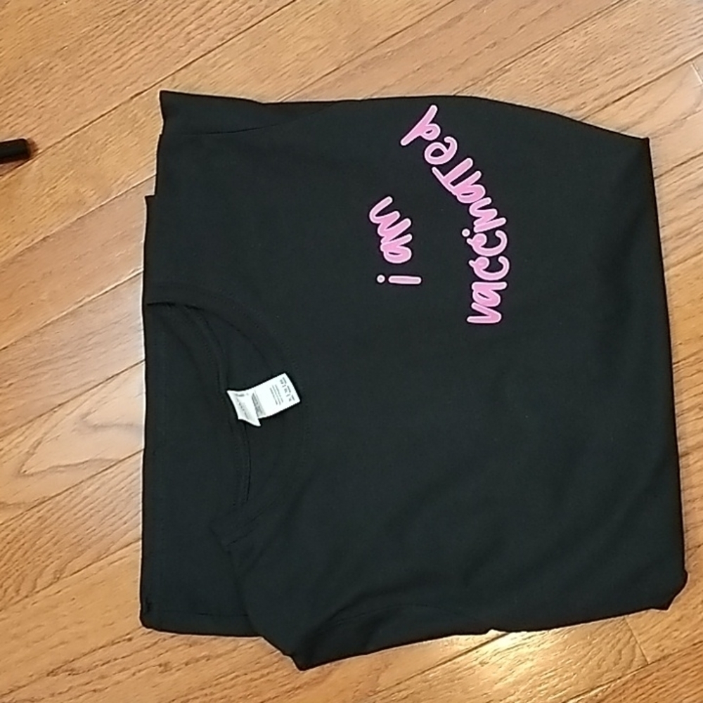 GILDAN "I AM VACCINATED" Black Tee Shirt XL - Picture 7 of 7
